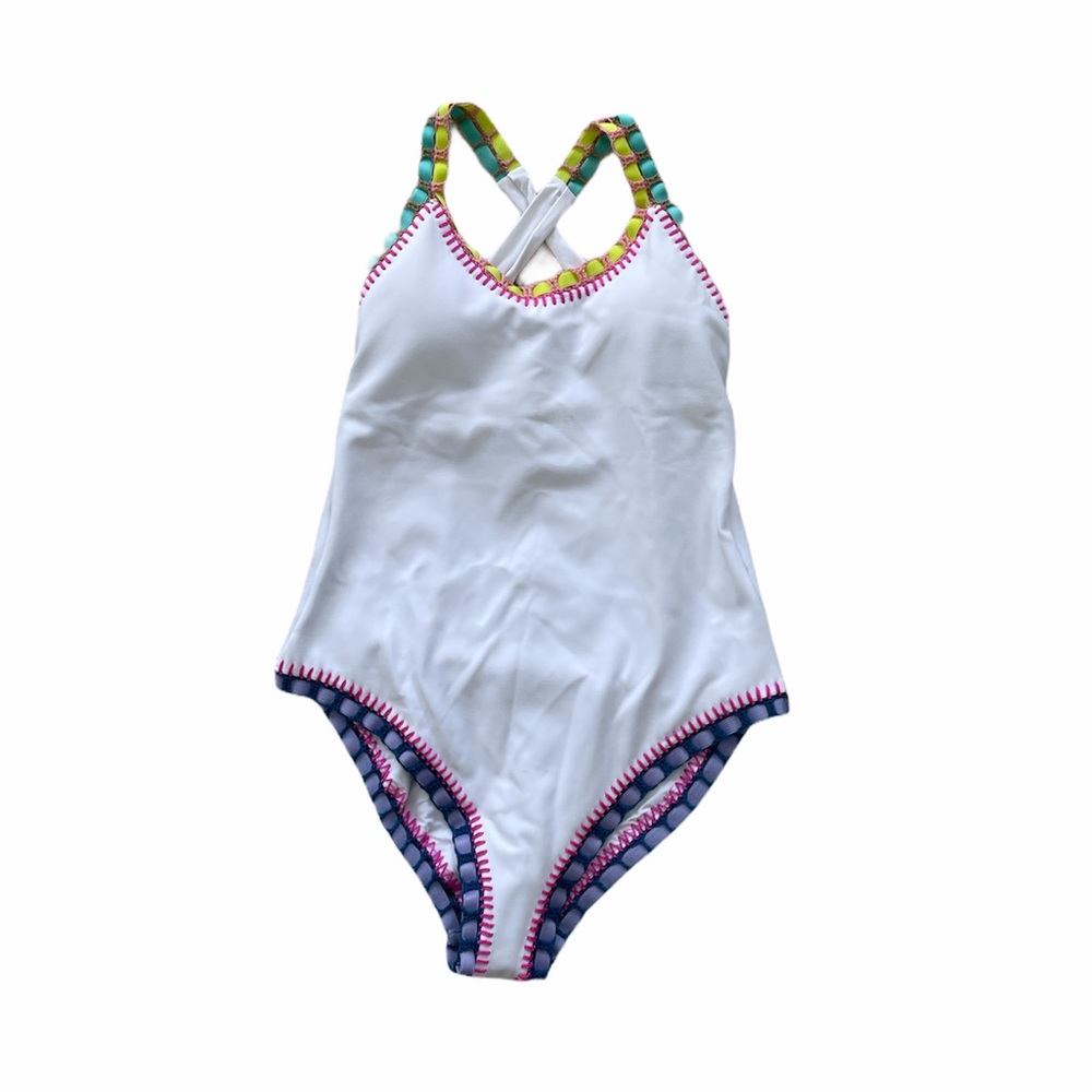 NWT gorgeous Platinum Swimwear white one piece SM